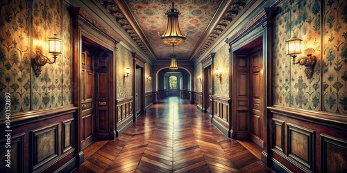 Vintage Corridor in a Building - Atmospheric Interior Photography for Historical Architecture Lovers