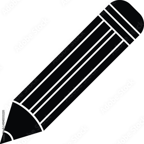 pencil icon silhouette vector illustration