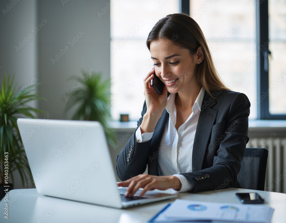 Businesswoman on Phone. Businesswoman on Phone.