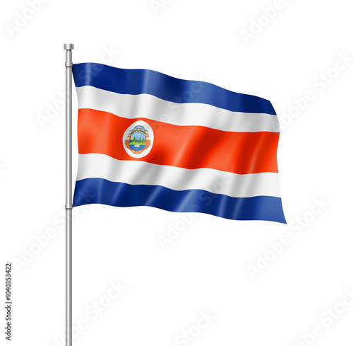 Free Download Costa Rican flag isolated on white - GFXLoad