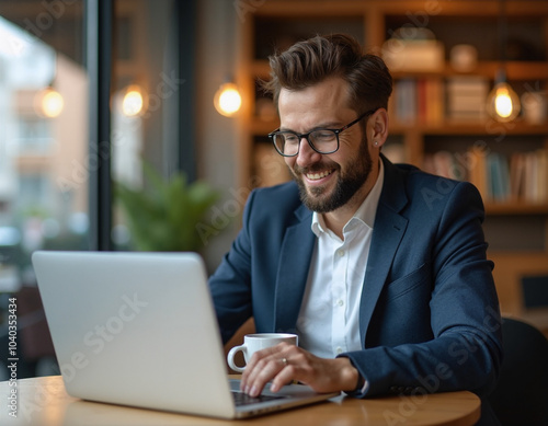 Businessman Working Laptop.