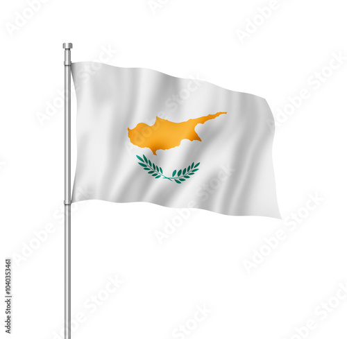 Cyprus flag isolated on white