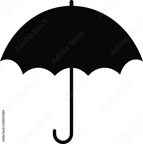 umbrella icon silhouette vector illustration