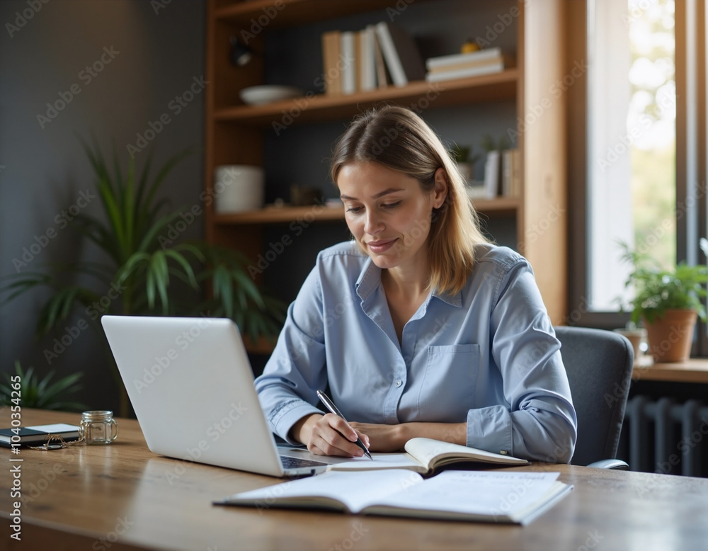 Woman Working Laptop Notebook. Woman Working Laptop Notebook.