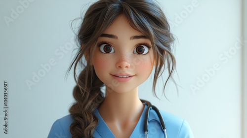 Smiling Cartoon Nurse