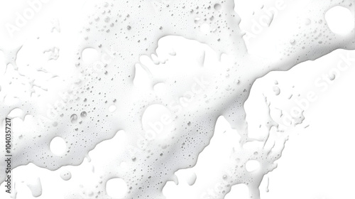 Soap foam texture isolated on a transparent background featuring white bubbles and frothy patterns for cleaning design, PNG