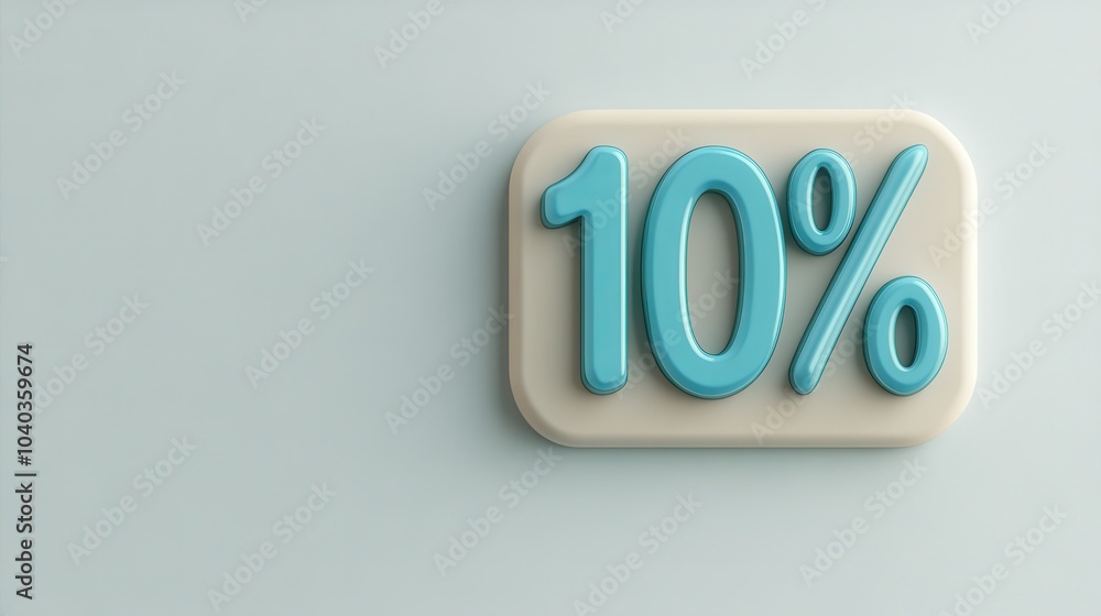 3D Blue Icon Representing Ten Percent Discount 3D Blue Icon Representing Ten Percent Discount