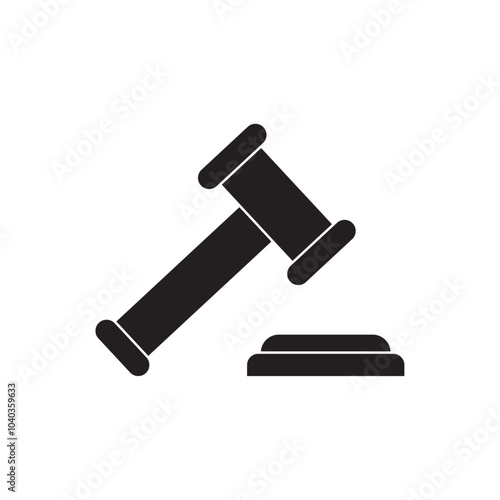 court gavel flat icon vector
