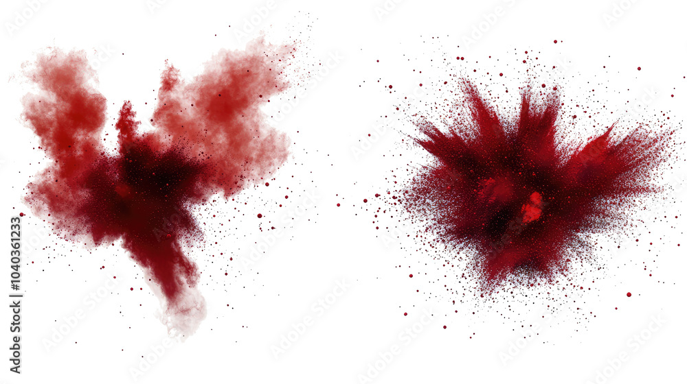 Red Particle Dust Explosions on Transparent Background Generative AI Red Particle Dust Explosions on Transparent Background Generative AI
