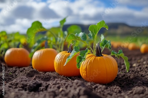 Wallpaper Mural Robotic arms harvesting pumpkins in a futuristic farm setting, gathering bright, friendly pumpkins ready for a high-tech autumn celebration Torontodigital.ca