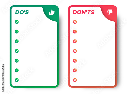 Do and dont infographic template frame flar color style