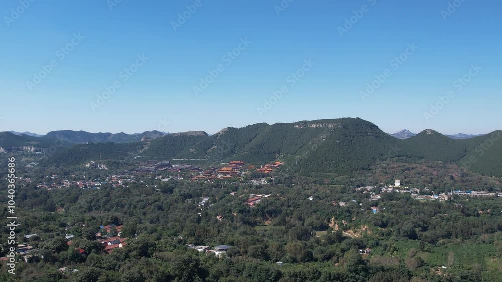 Aerial photos of the green mountains in the distance Aerial photos of the green mountains in the distance