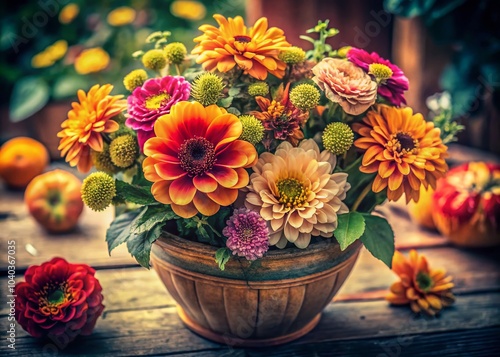 Wallpaper Mural Vintage Style Potted Flower Clipart Design for Botanical Illustration and Home Decor Torontodigital.ca