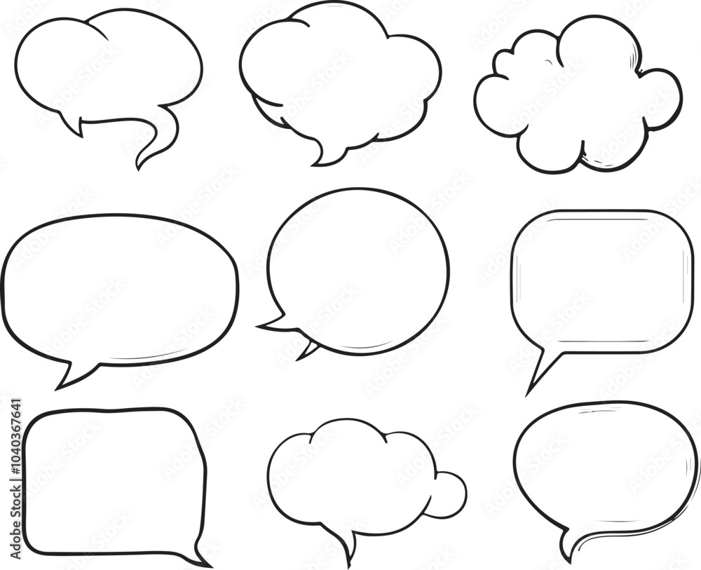 Hand-drawn speech bubble or chat bubble. Speech bubble sketch vector illustration Hand-drawn speech bubble or chat bubble. Speech bubble sketch vector illustration