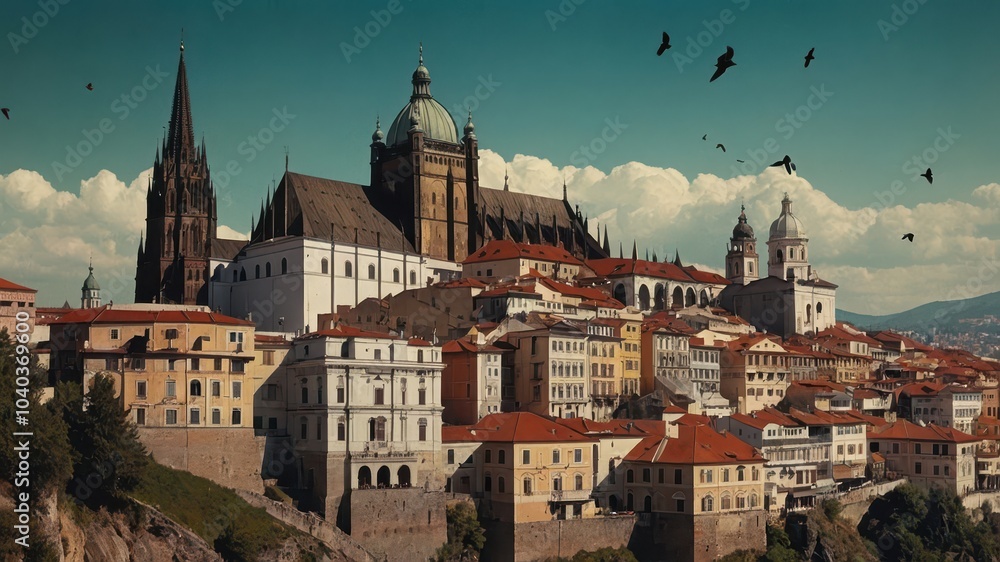 Fototapeta premium view of the old town