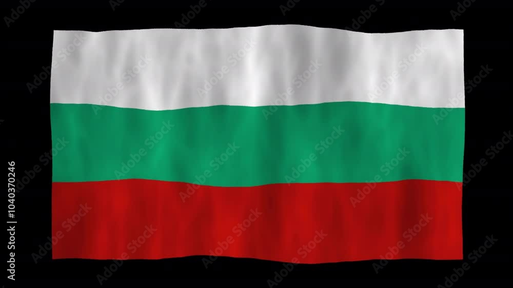 Animation of a waving 3D Bulgaria flag with alpha channel Animation of a waving 3D Bulgaria flag with alpha channel