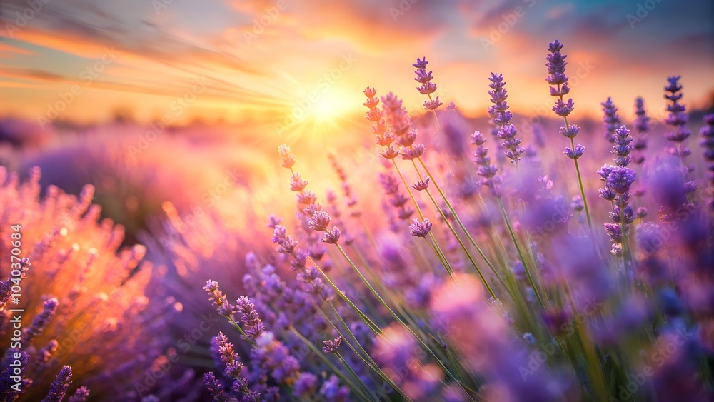 Obraz premium A glossy blend of blurred lavender and peach tones, creating a soft, dreamy visual backdrop.