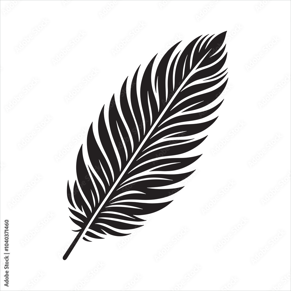 Feather silhouette on white background
Feather silhouette on white background