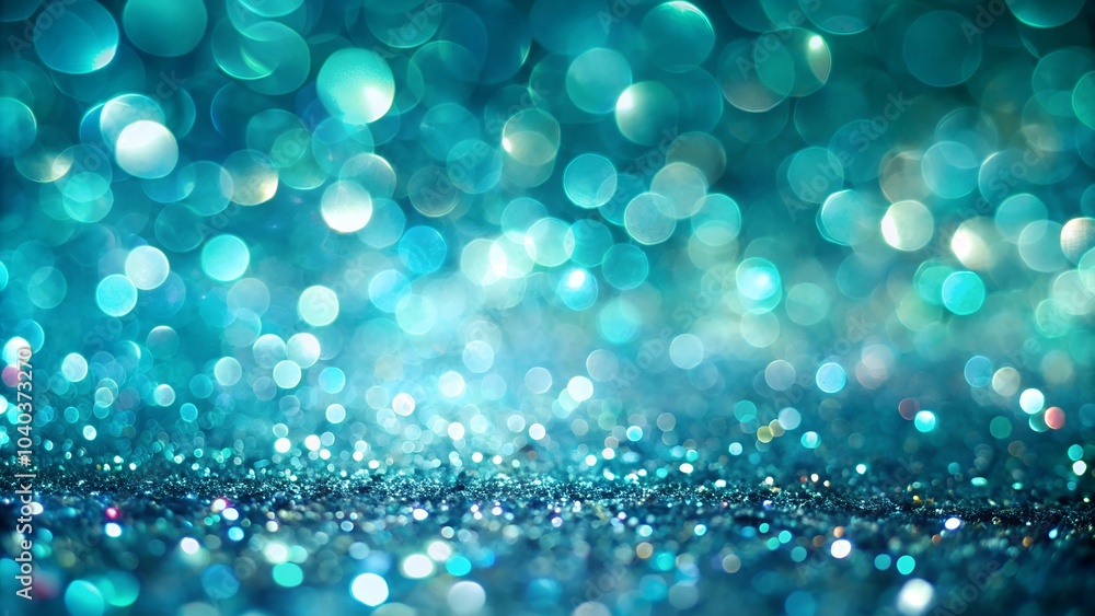 A shiny blurred background in turquoise and aqua tones, creating a fresh and vibrant visual backdrop.