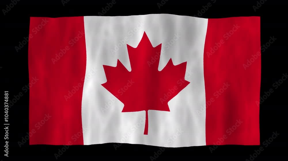 Animation of a waving 3D Canada flag with alpha channel Animation of a waving 3D Canada flag with alpha channel