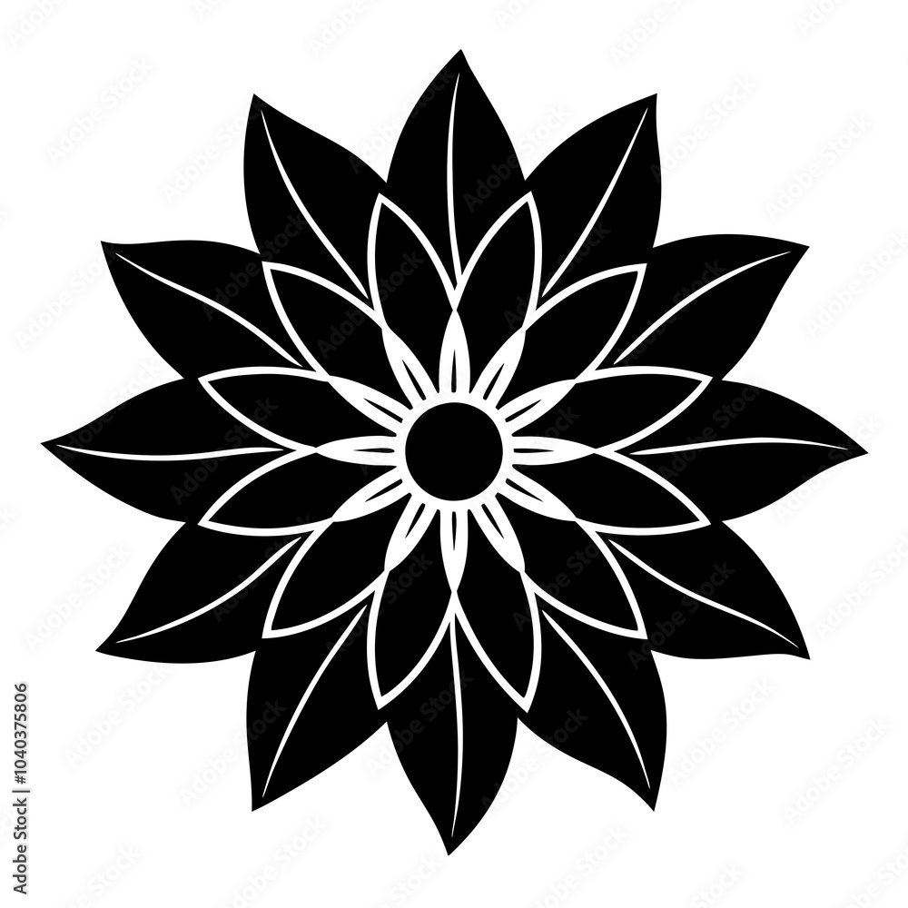 Fototapeta premium black and white flower