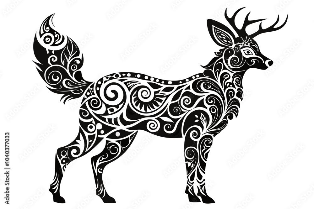 Fototapeta premium Stylized Animal Silhouettes with Abstract Patterns Inside