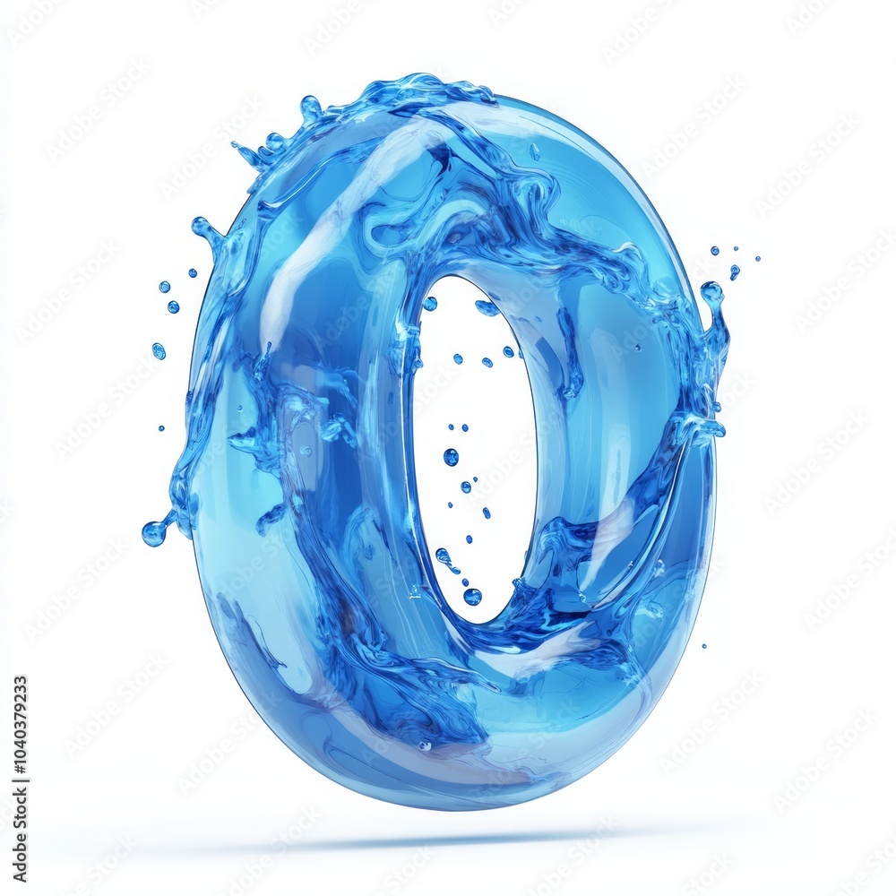 Water font 3d rendering, number 0
Water font 3d rendering, number 0