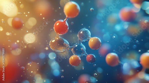 Wallpaper Mural A detailed close-up of a molecular structure, showing interconnected atoms and bonds, rendered in a futuristic 3D scientific visualization.
 Torontodigital.ca