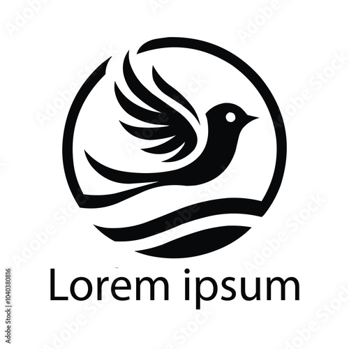 bird logo in black color with white background 