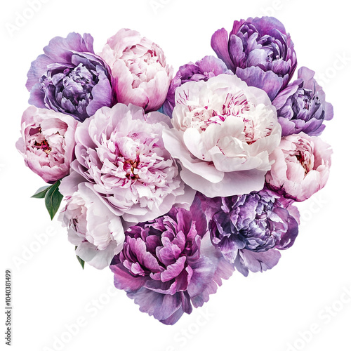 Mother Day greeting card design with a heart on a transparent background