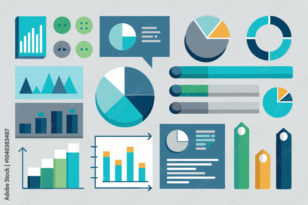 Fototapeta premium Creative Infographic Elements with Icons and Data Sections