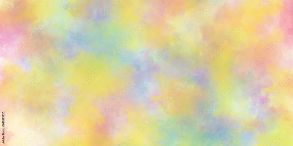 Abstract cloudy gradient background with multicolor cloudy stains, multicolor clouds texture watercolor picture painting illustration, Pastel colors wet effect hand drawn soft watercolor background. Abstract cloudy gradient background with multicolor cloudy stains, multicolor clouds texture watercolor picture painting illustration, Pastel colors wet effect hand drawn soft watercolor background.