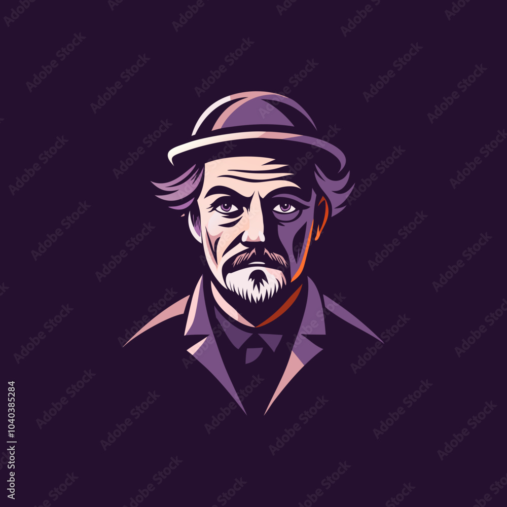 A flat style icon of professional character A flat style icon of professional character