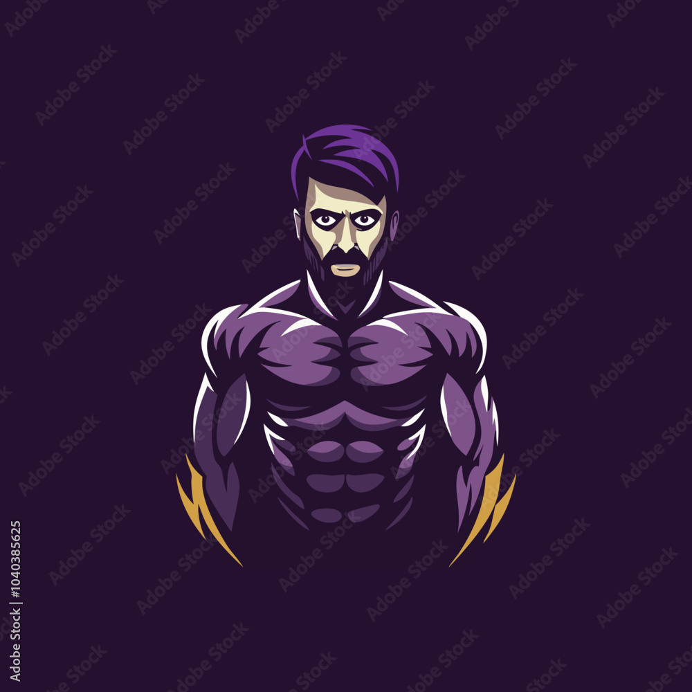 Flat style icon of a fighter Flat style icon of a fighter