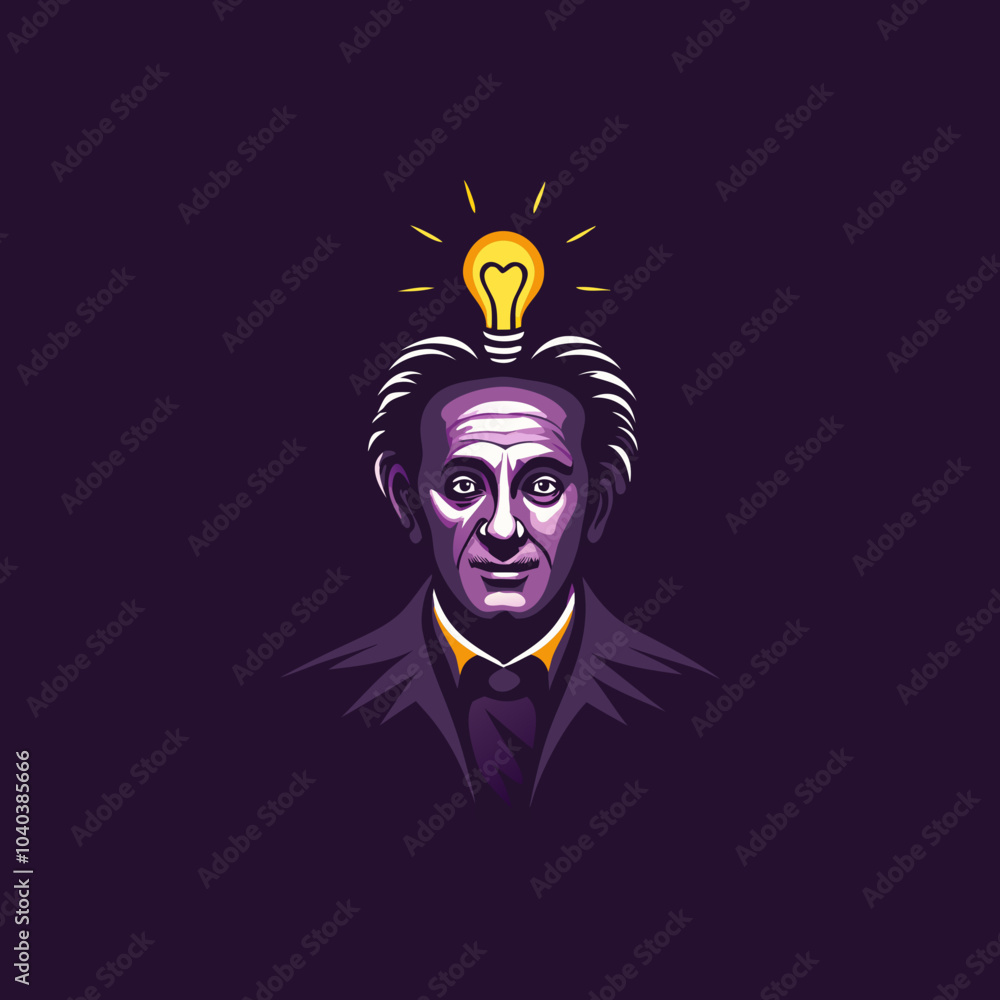 Flat style icon of an inventor Flat style icon of an inventor