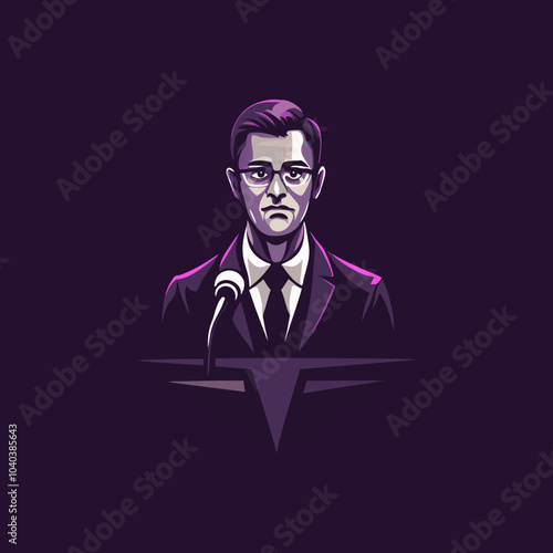 Speaker icon in flat style