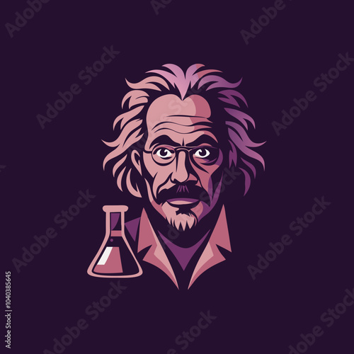 Flat icon of a researcher