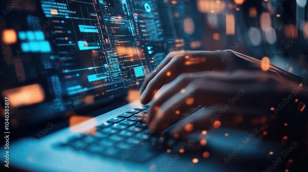 Obraz premium Exploring the digital frontier the intersection of technology and human interaction in the age of information