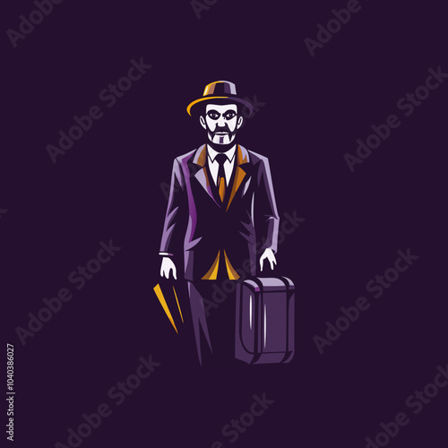 Flat style icon of a wanderer