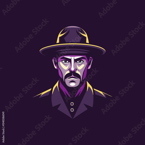 Flat style icon of an investigator