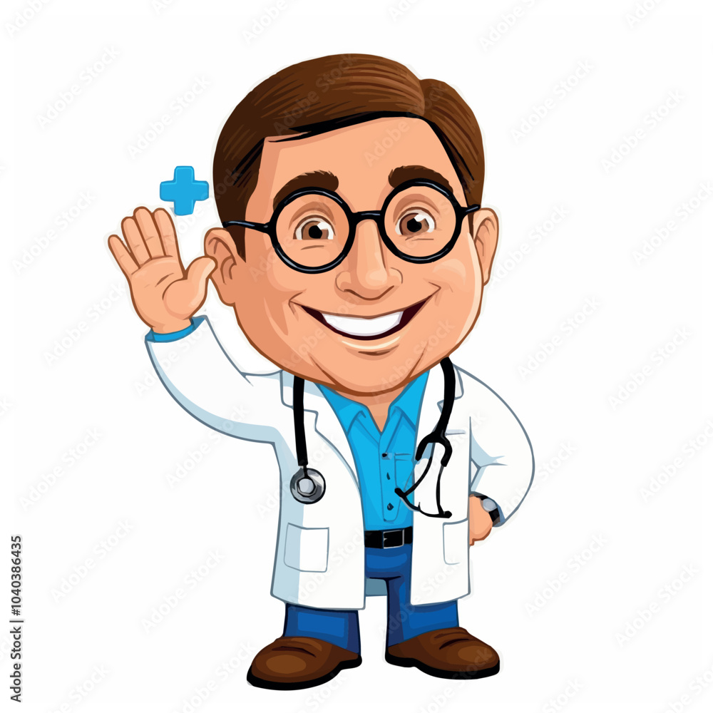 Flat Design Style: A Joyful Doctor Character Flat Design Style: A Joyful Doctor Character