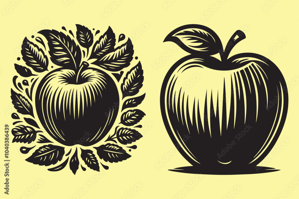 Apple silhouette vector