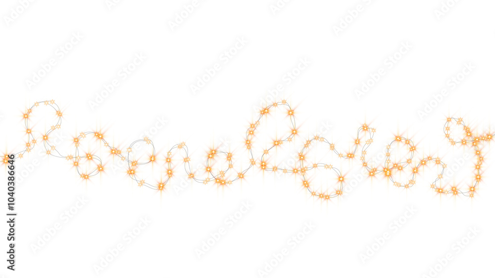 fairy christmas string lights glowing on transparent background, holiday new year and birthday shiny light , isolated design element