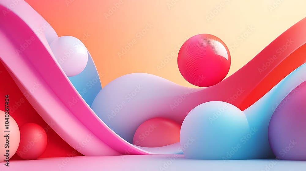 Minimal modern background with a 3D futuristic design of abstract shapes Minimal modern background with a 3D futuristic design of abstract shapes