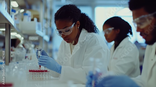 Mixed-race biotechnology teams leading advancements in stem cell research, exploring regenerative therapies that could revolutionize healthcare globally