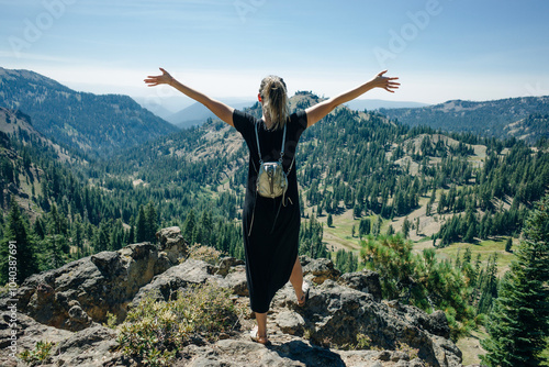 tourist in Lassen Volcanic National Park