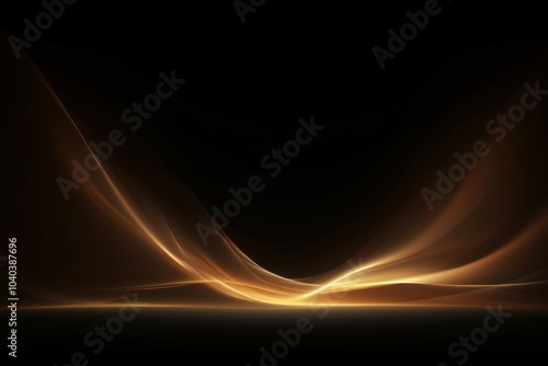 Gold light effect, black background,