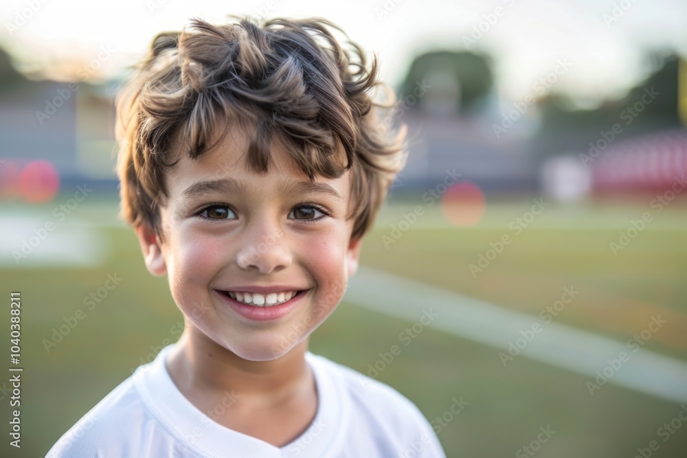 Kid in white jersey shirt happy person human. Kid in white jersey shirt happy person human.