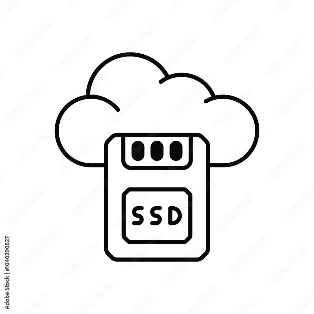 Cloud SD vector icon Cloud SD vector icon