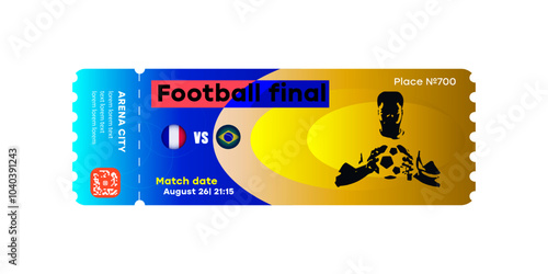 Football final event ticket vector desing